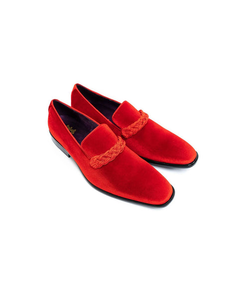 mens red velvet dress shoes Men's Burgundy Velvet Loafers Shoes