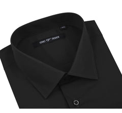Verno Fashion Dress Shirt Polyester Cotton Blend in Black