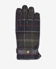 Barbour Newbrough Leather Gloves in Classic Tartan