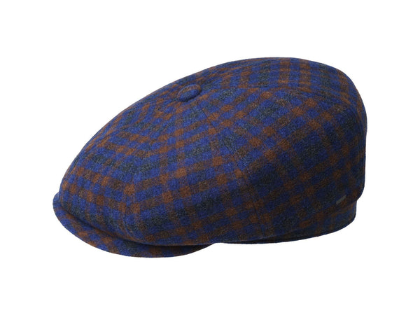 -Rainwater's -Bailey Hats - Hats - Bailey Hats Tarlton Flat Cap In Blue & Brown Check -