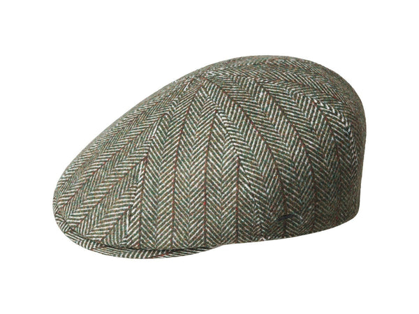 -Rainwater's -Bailey Hats - Hats - Bailey Hats Wool Tweed Arley Flat Cap In Olive Herringbone -