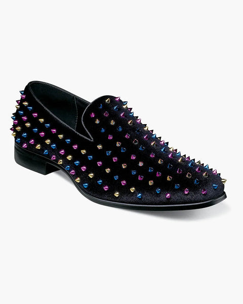 Stacy Adams Spire Spike Formal Loafer in Black and Blue | Rainwater's Stacy Adams Spire Spike Formal Loafer in Black and Blue | Rainwater's