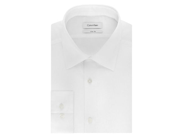 calvin klein dress shirt slim fit Calvin Klein Slim Fit Stretch Dress Shirt in White Dobby Tonal Stripe