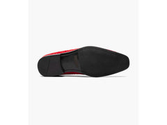 -Rainwater's -Stacy Adams - Shoes - Stacy Adams Saunders Debossed Velour Slip On Loafer in Red -