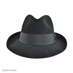 Stetson Temple Wool Felt Fedora Hat in Black - Rainwater's Men's Clothing and Tuxedo Rental