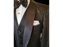 -Rainwater's -Rainwater's - Tuxedo Rental - Black Swirl & Dot Textured Shawl Tuxedo Rental -
