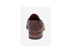 - -USA Name Brand - Shoes - Baldwin Lug Penny In Mahogany Scotch Grain -