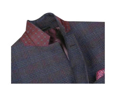 -Rainwater's -Rainwater's - Sport Coats & Blazers - Rainwater's Burgundy Plaid Classic Fit Super 140's Wool Sport Coat -