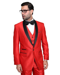Red With Black Shawl Tuxedo Rental - Rainwater's Men's Clothing and Tuxedo Rental