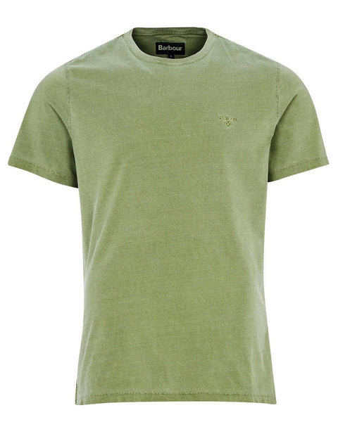 Barbour Garment Dyed Tee In Light Moss | Rainwater's