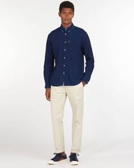 Barbour Indigo 10 Tailored Fit Button Down Collar Solid Shirt in Indigo - Rainwater's Men's Clothing and Tuxedo Rental