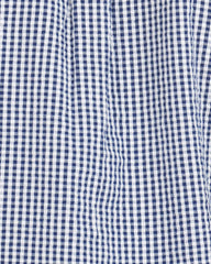 Barbour Seer 8 Inky Blue and White Seersucker Gingham Check Short Sleeve Button Down Collar Tailored Fit Shirt - Rainwater's Men's Clothing and Tuxedo Rental