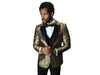 Gold Paisley Dinner Jacket With Black Lapel Tuxedo Rental - Rainwater's Men's Clothing and Tuxedo Rental