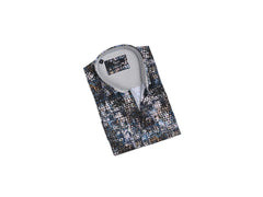 -Rainwater's -Mizumi - Button Up Sport Shirts - Mizumi Grey Abstract Print Sport Shirt -