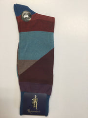 Rainwater's Mercerized Cotton Geometric Block Dress Sock - Rainwater's Men's Clothing and Tuxedo Rental
