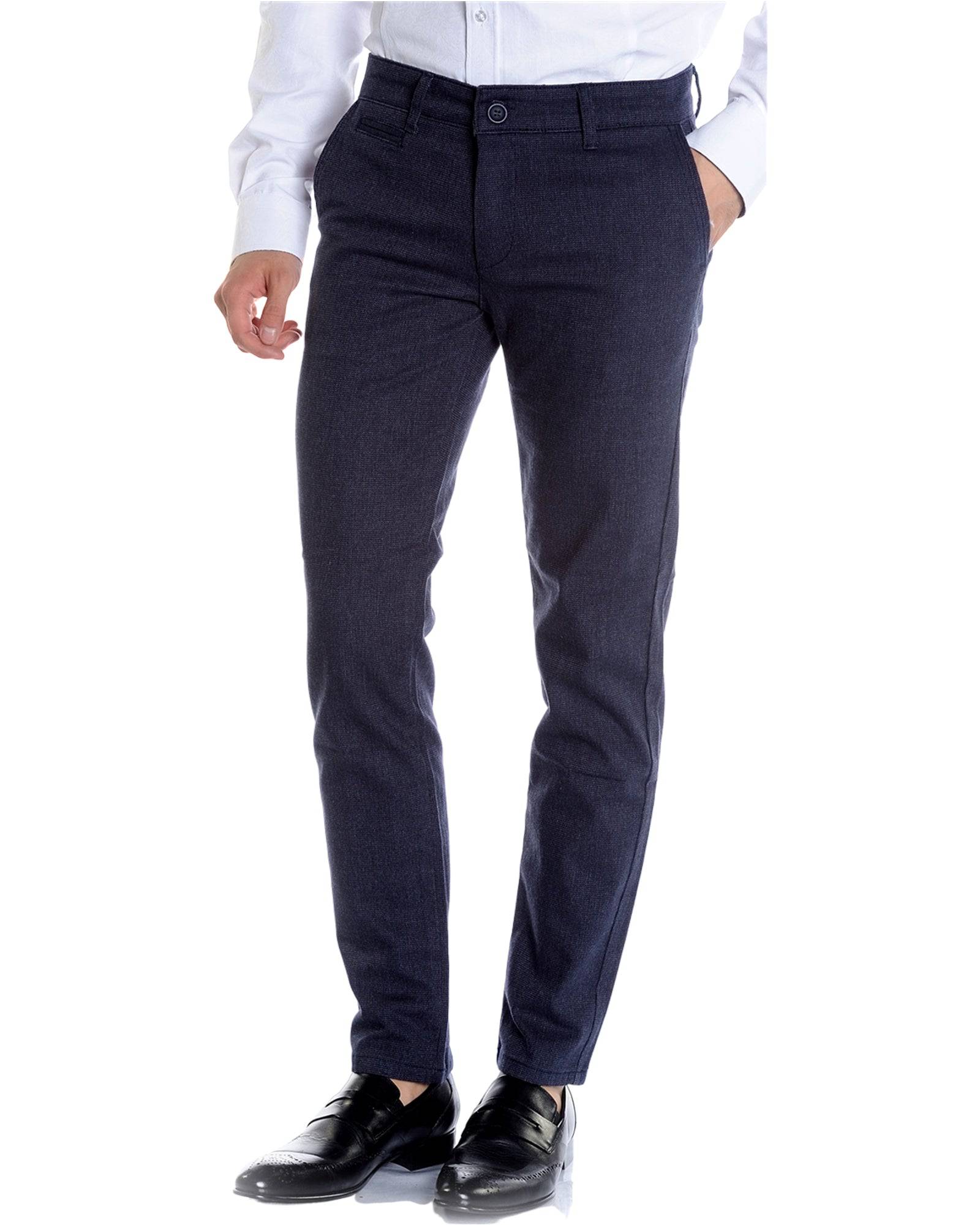 Navy Slim Fit Stretch Casual Slacks - Rainwater's Men's Clothing and Tuxedo Rental