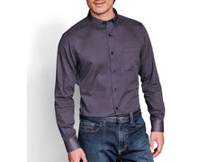-Rainwater's -USA Name Brand - Sport Shirts - Navy & Burgundy Small Neat Print Sport Shirt -