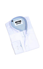 Mizumi White Solid Jacquard Sport Shirt