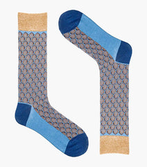 Stacy Adams Hexagon Pattern Dress Sock in Blue Multi