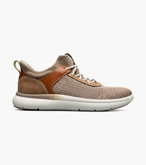 Florsheim Fleet Knit Elastic Lace Sneaker in Taupe