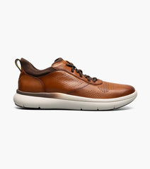 Florsheim Fleet Perf Toe Elastic Lace Sneaker in Cognac