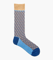 Stacy Adams Hexagon Pattern Dress Sock in Blue Multi