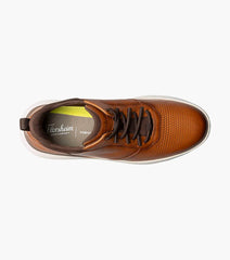 Florsheim Fleet Perf Toe Elastic Lace Sneaker in Cognac