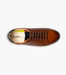 Florsheim Social Lace To Toe Sneaker In Cognac Smooth