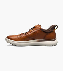 Florsheim Fleet Perf Toe Elastic Lace Sneaker in Cognac