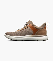 Florsheim Fleet Knit Elastic Lace Sneaker in Taupe