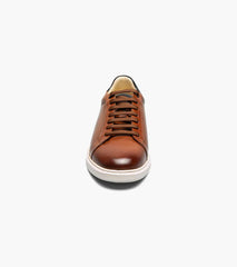 Florsheim Social Lace To Toe Sneaker In Cognac Smooth