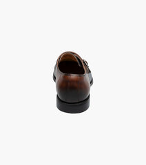 Stacy Adams Reynolds Cap Toe Double Monk Strap in Navy & Brown