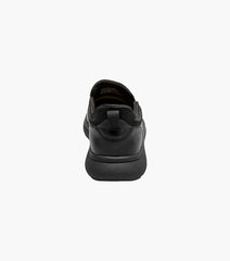 Florsheim Fleet Plain Toe Slip On Sneaker In Black With Black Sole