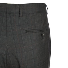 Rainwater's Luxury Collection Super 140's Wool Classic Fit Suit In Charcoal and Brown Plaid