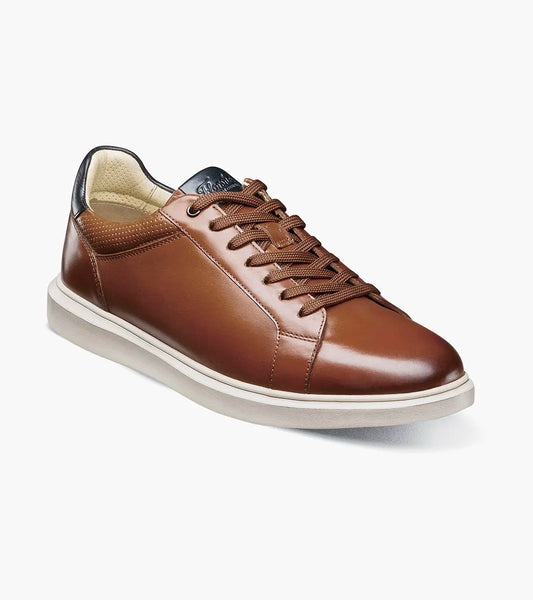 Florsheim Social Lace To Toe Sneaker In Cognac Smooth