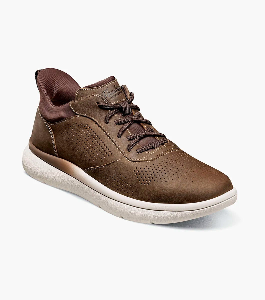 Florsheim Fleet Perf Toe Elastic Lace Sneaker in Brown