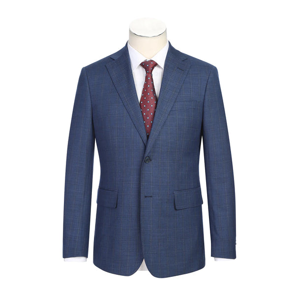 English Laundry Notch Lapel Slim Fit Suit In French Blue Heather Stripe