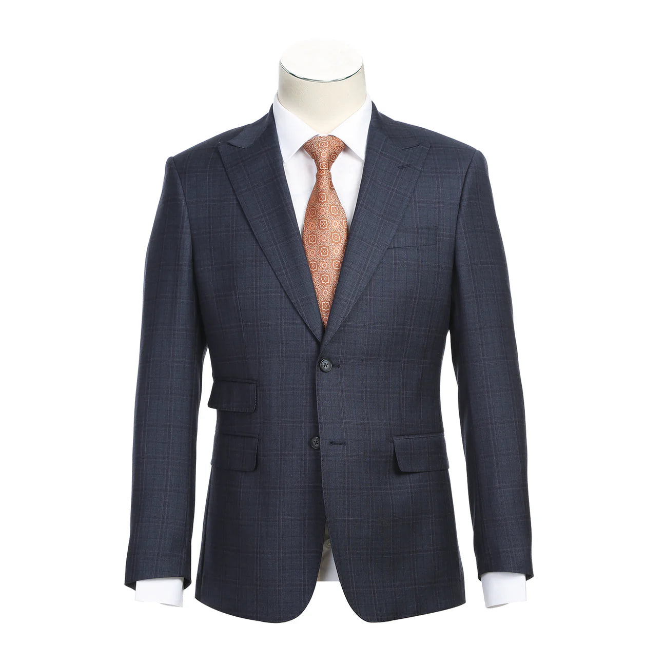 English Laundry Peak Lapel Slim Fit Suit In Grey Muted Plaid