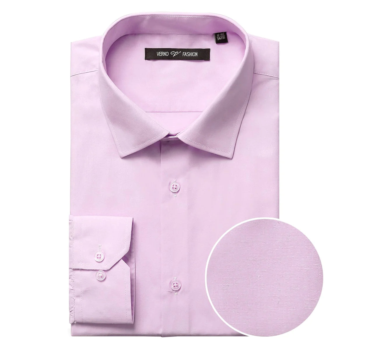 Verno Fashion Dress Shirt Polyester Cotton Blend in Pink