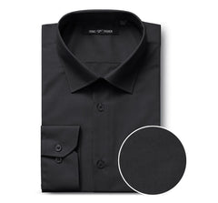 Verno Fashion Dress Shirt Polyester Cotton Blend in Black