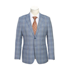 English Laundry Slim Fit Suit In Silver & Blue Plaid