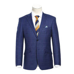 Rainwater's Wool Plaid Slim Fit Sport Coat In French Blue