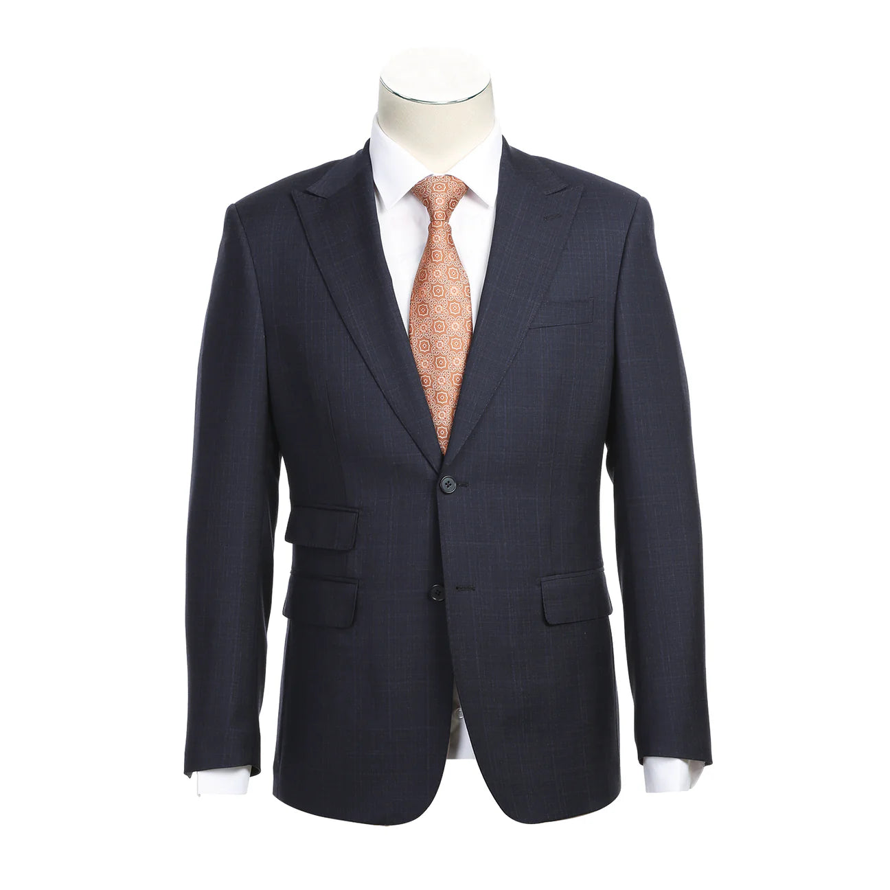 English Laundry Peak Lapel Slim Fit Suit In Char Blue Heather