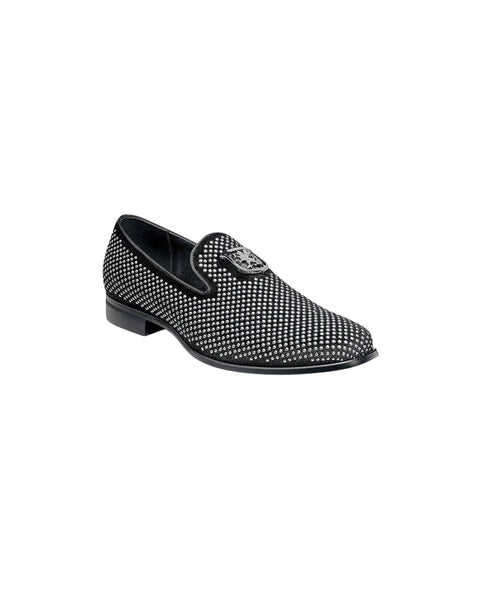 Stacy Adams Swagger Formal Loafer in Black & Silver - Rainwater's Men's Clothing and Tuxedo Rental