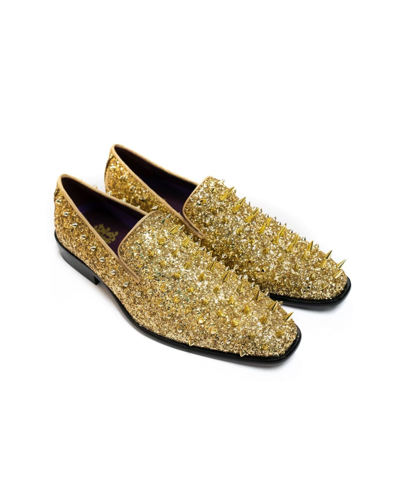 Loafers Gold Glitter Prom Shoes Gold Tassel Leather Men Loafers Slip-On PU Glitter Brogue Formal Loafers Gold Glitter Prom Shoes Gold Tassel Leather Men Loafers Slip-On PU Glitter Brogue Formal