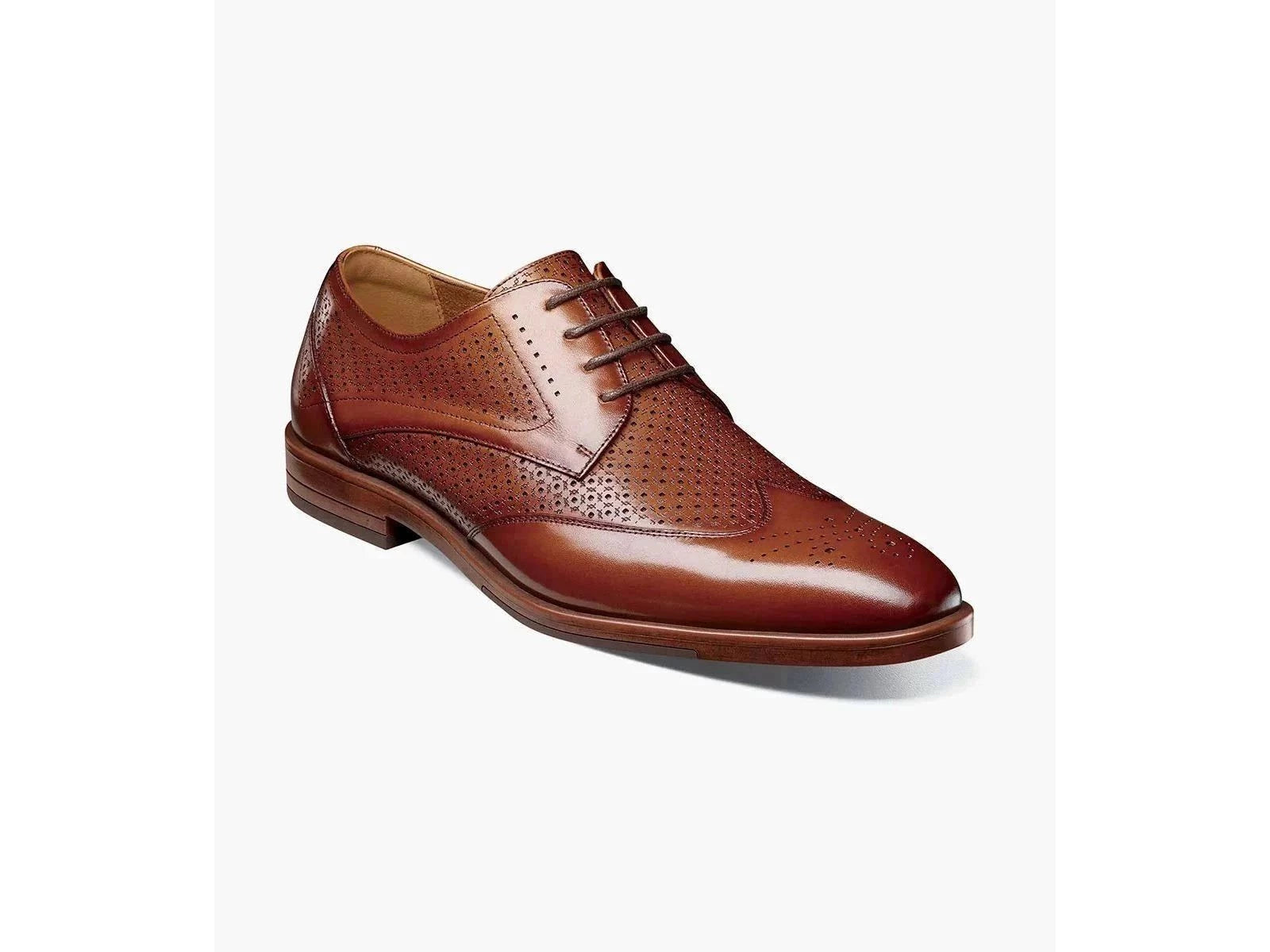 Stacy Adams Asher Wingtip Oxford in Cognac Rainwater s