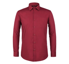 Verno Fashion Dress Shirt Polyester Cotton Blend in Red