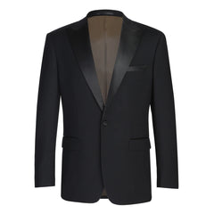 Rainwater's Luxury Collection Super 140's Wool Slim Fit Black Peak Lapel Tuxedo