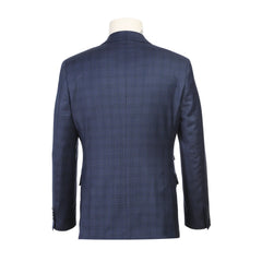 English Laundry Peak Lapel Slim Fit Suit In Blue Muted Plaid