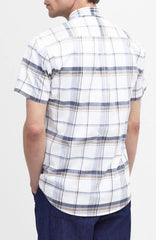 Barbour Dudley Short-Sleeve Button Down Collar Tailored Shirt In Navy